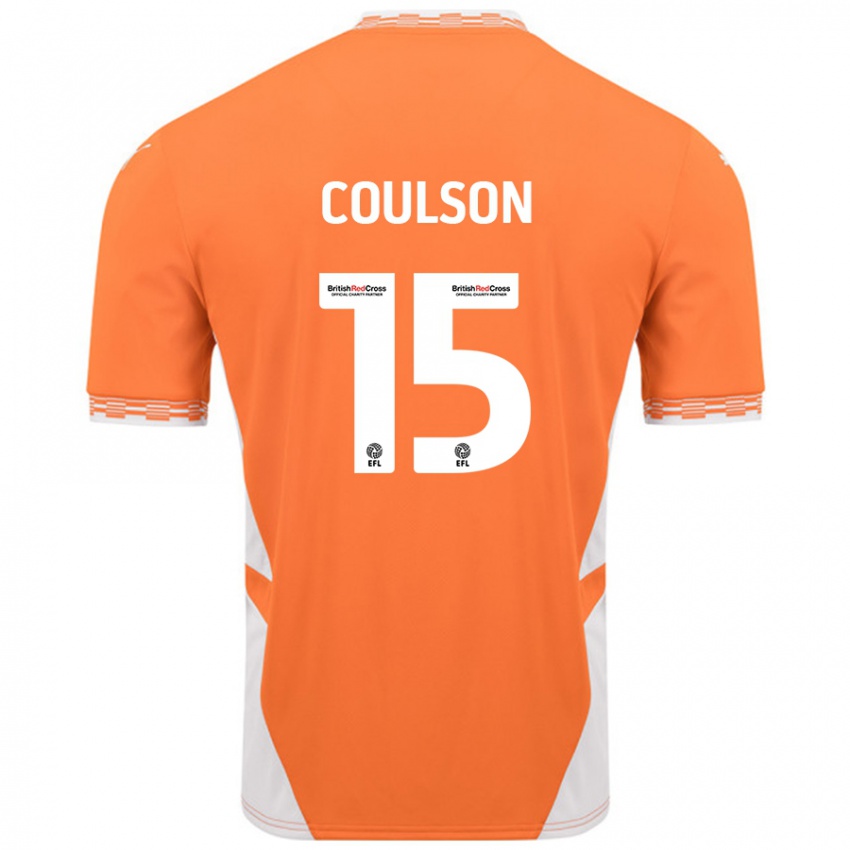 Niño Camiseta Hayden Coulson #15 Naranja Blanco 1ª Equipación 2024/25 La Camisa Perú