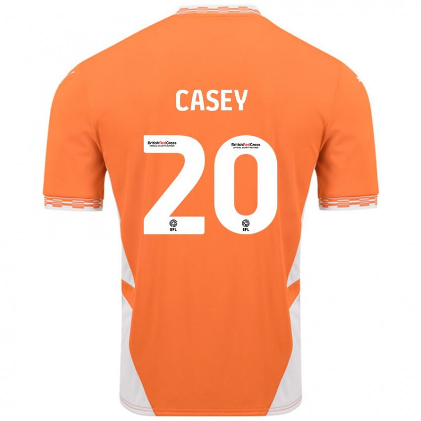 Niño Camiseta Oliver Casey #20 Naranja Blanco 1ª Equipación 2024/25 La Camisa Perú