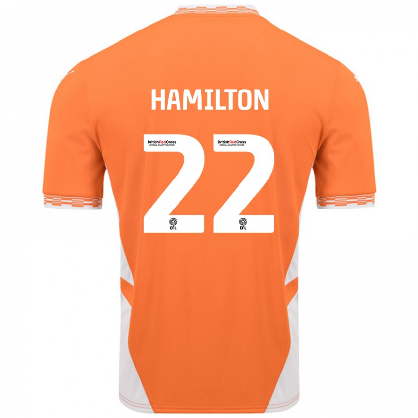 Niño Camiseta Cj Hamilton #22 Naranja Blanco 1ª Equipación 2024/25 La Camisa Perú