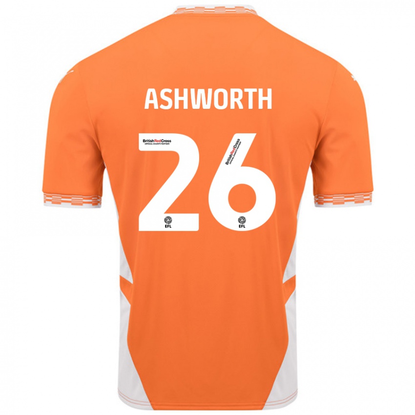 Niño Camiseta Zac Ashworth #26 Naranja Blanco 1ª Equipación 2024/25 La Camisa Perú