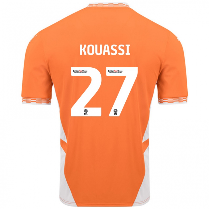 Niño Camiseta Kylian Kouassi #27 Naranja Blanco 1ª Equipación 2024/25 La Camisa Perú