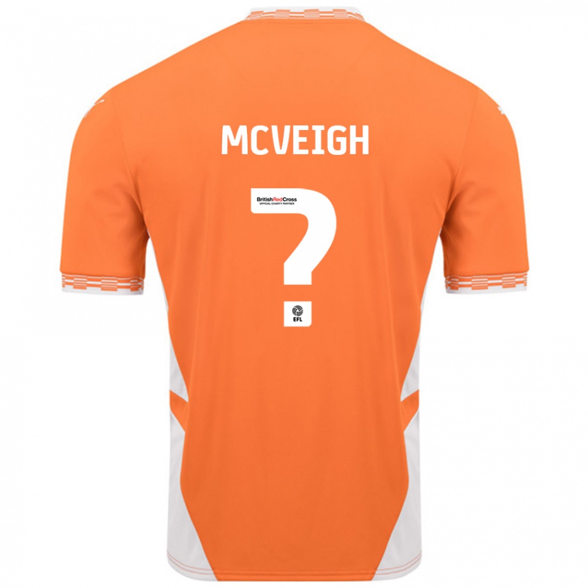 Niño Camiseta Conor Mcveigh #0 Naranja Blanco 1ª Equipación 2024/25 La Camisa Perú