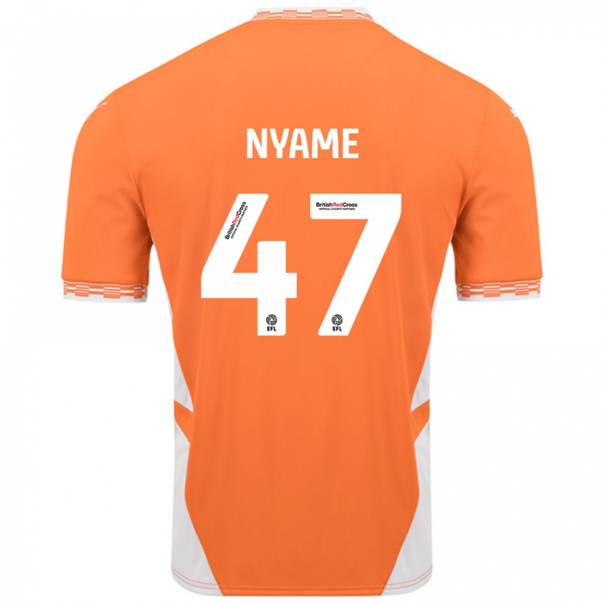 Niño Camiseta Josh Nyame #47 Naranja Blanco 1ª Equipación 2024/25 La Camisa Perú