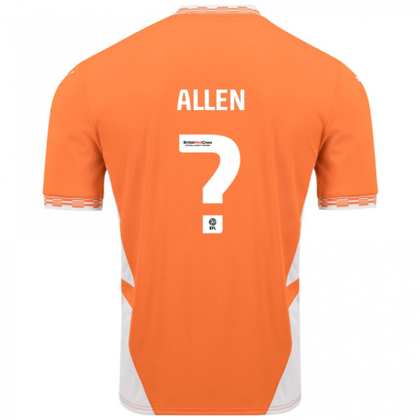 Niño Camiseta Karen Allen #0 Naranja Blanco 1ª Equipación 2024/25 La Camisa Perú