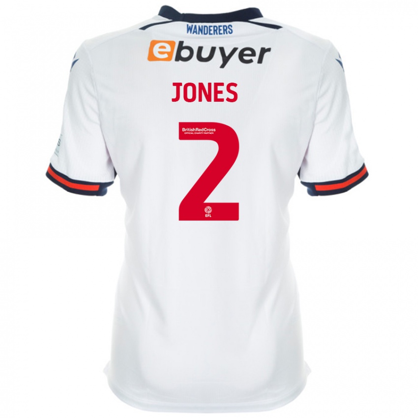 Niño Camiseta Gethin Jones #2 Blanco 1ª Equipación 2024/25 La Camisa Perú