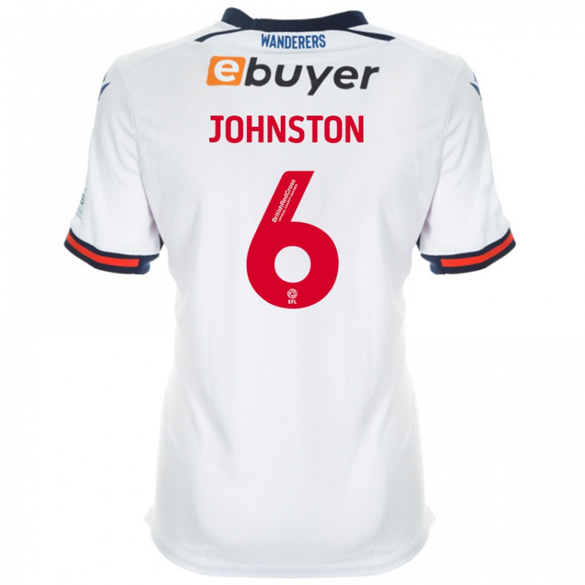 Niño Camiseta George Johnston #6 Blanco 1ª Equipación 2024/25 La Camisa Perú