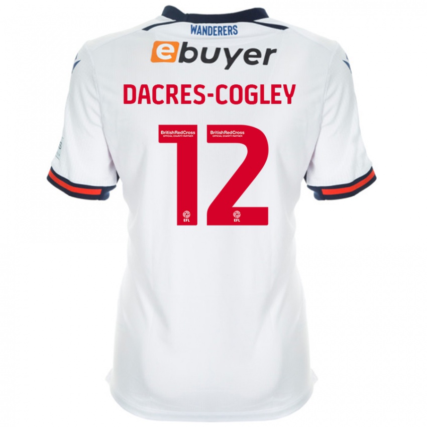 Niño Camiseta Josh Dacres-Cogley #12 Blanco 1ª Equipación 2024/25 La Camisa Perú