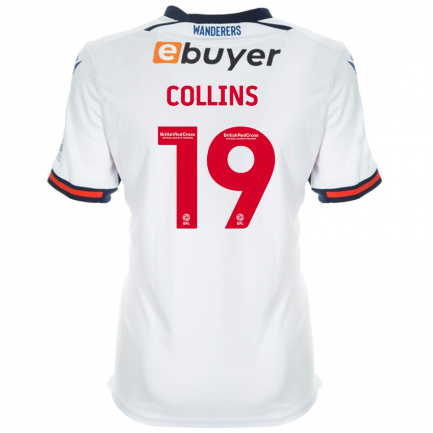 Niño Camiseta Aaron Collins #19 Blanco 1ª Equipación 2024/25 La Camisa Perú