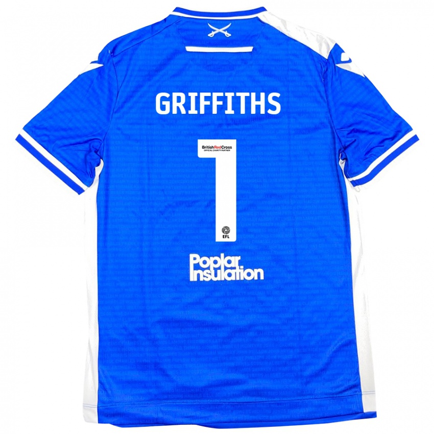 Niño Camiseta Josh Griffiths #1 Azul Blanco 1ª Equipación 2024/25 La Camisa Perú