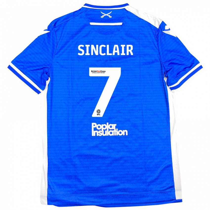 Niño Camiseta Scott Sinclair #7 Azul Blanco 1ª Equipación 2024/25 La Camisa Perú