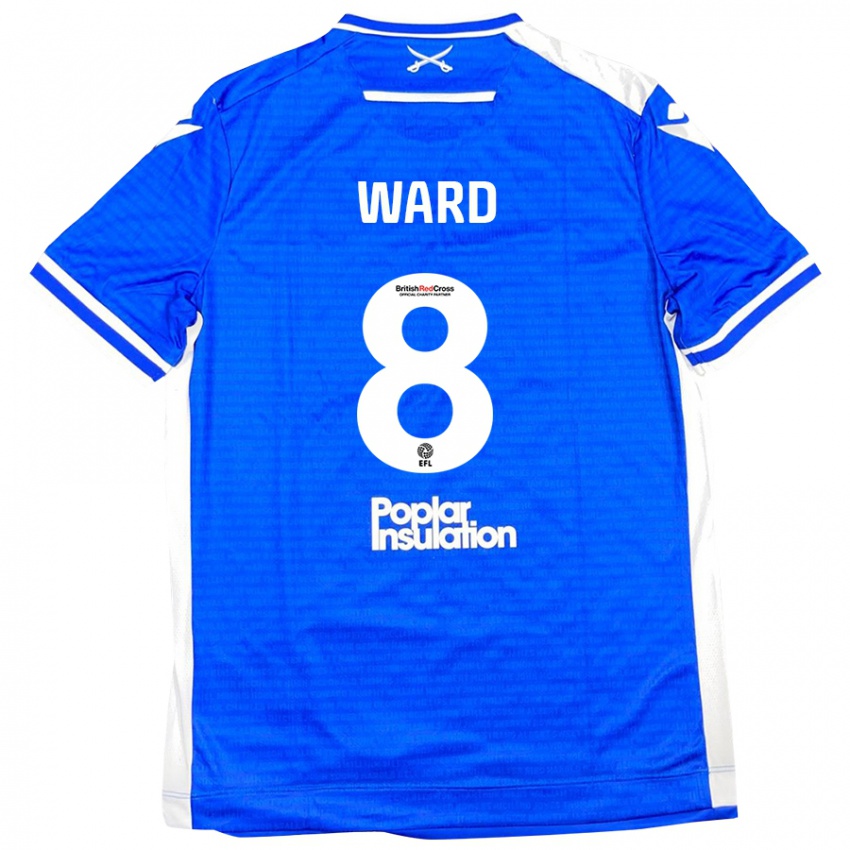 Niño Camiseta Grant Ward #8 Azul Blanco 1ª Equipación 2024/25 La Camisa Perú