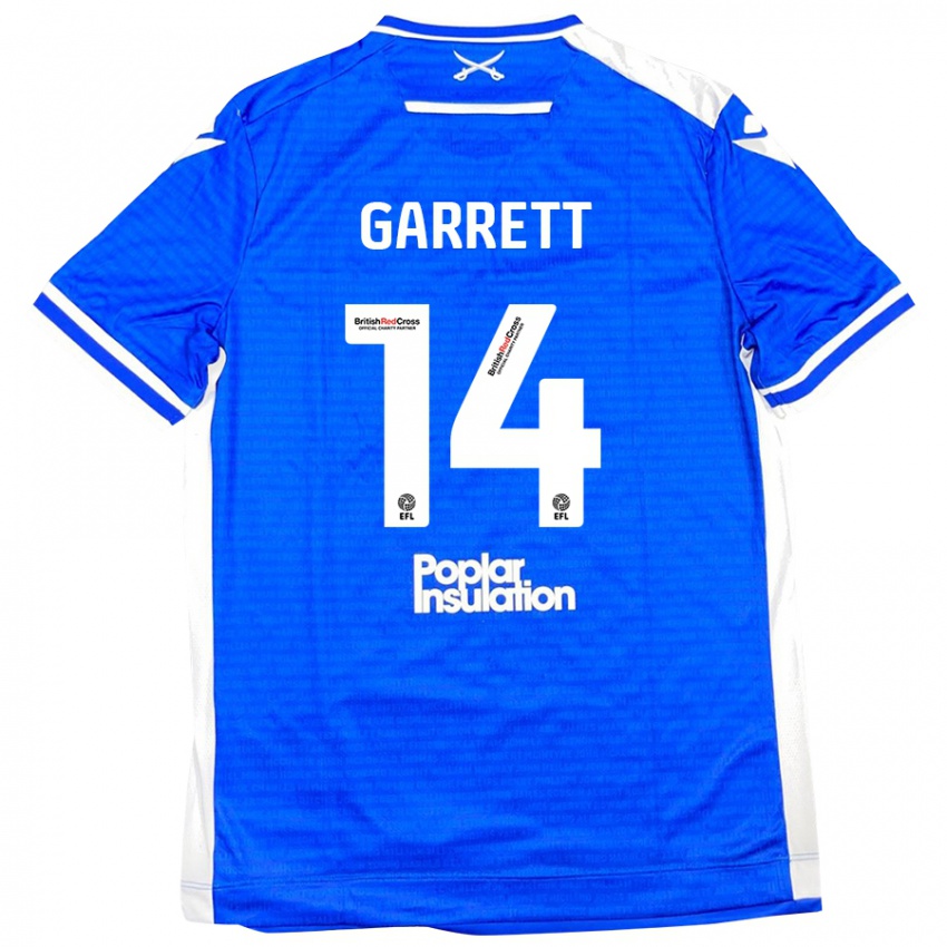 Niño Camiseta Jake Garrett #14 Azul Blanco 1ª Equipación 2024/25 La Camisa Perú