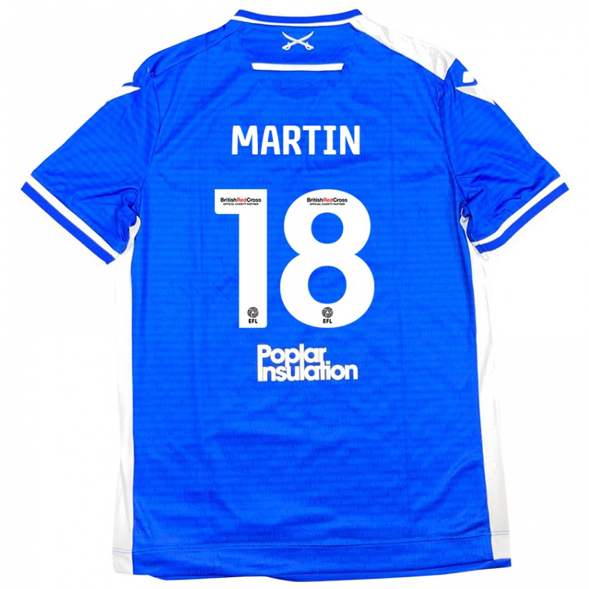 Niño Camiseta Chris Martin #18 Azul Blanco 1ª Equipación 2024/25 La Camisa Perú