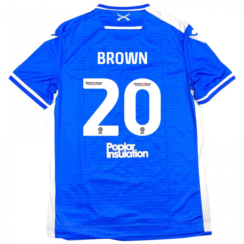 Niño Camiseta Jevani Brown #20 Azul Blanco 1ª Equipación 2024/25 La Camisa Perú