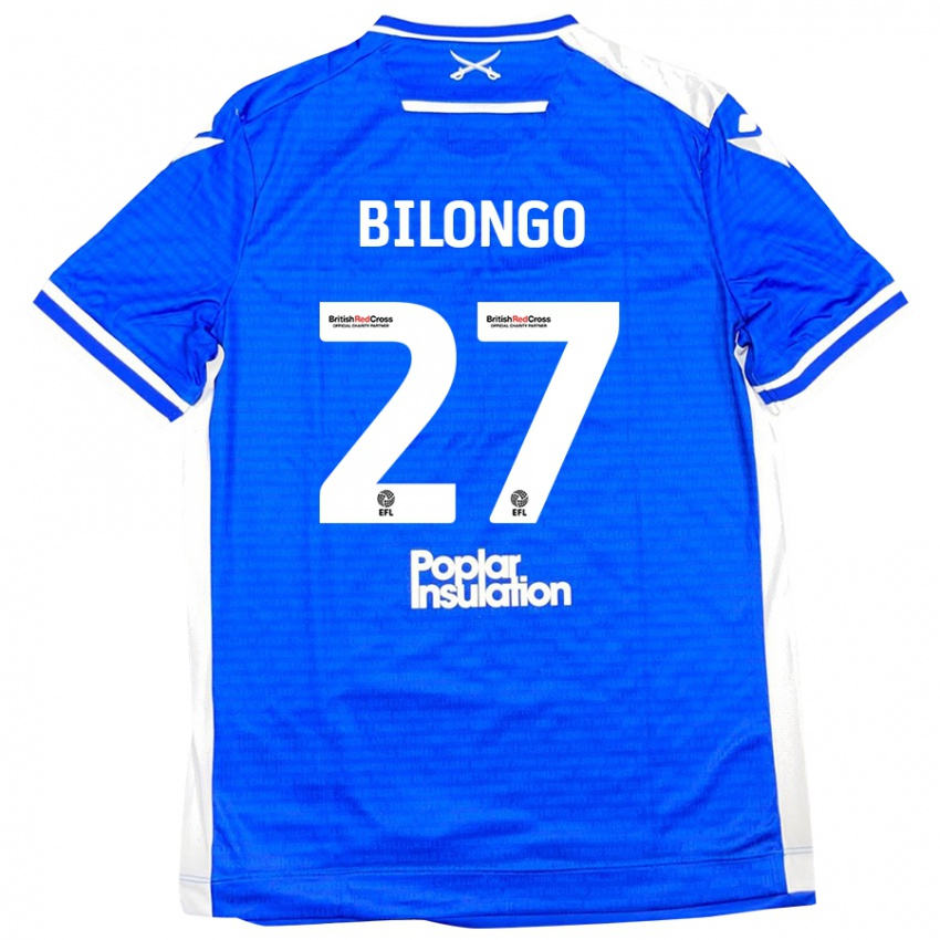 Niño Camiseta Bryant Bilongo #27 Azul Blanco 1ª Equipación 2024/25 La Camisa Perú