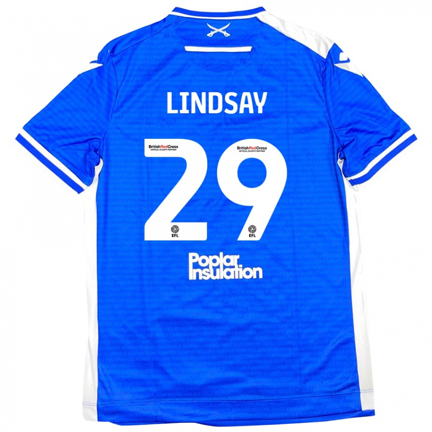 Niño Camiseta Jamie Lindsay #29 Azul Blanco 1ª Equipación 2024/25 La Camisa Perú