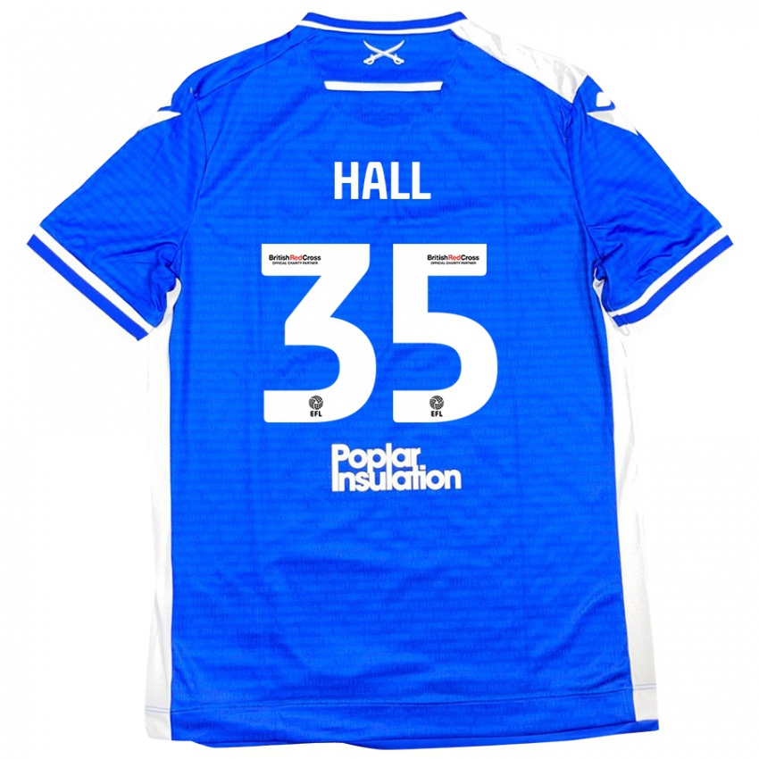 Niño Camiseta Matt Hall #35 Azul Blanco 1ª Equipación 2024/25 La Camisa Perú