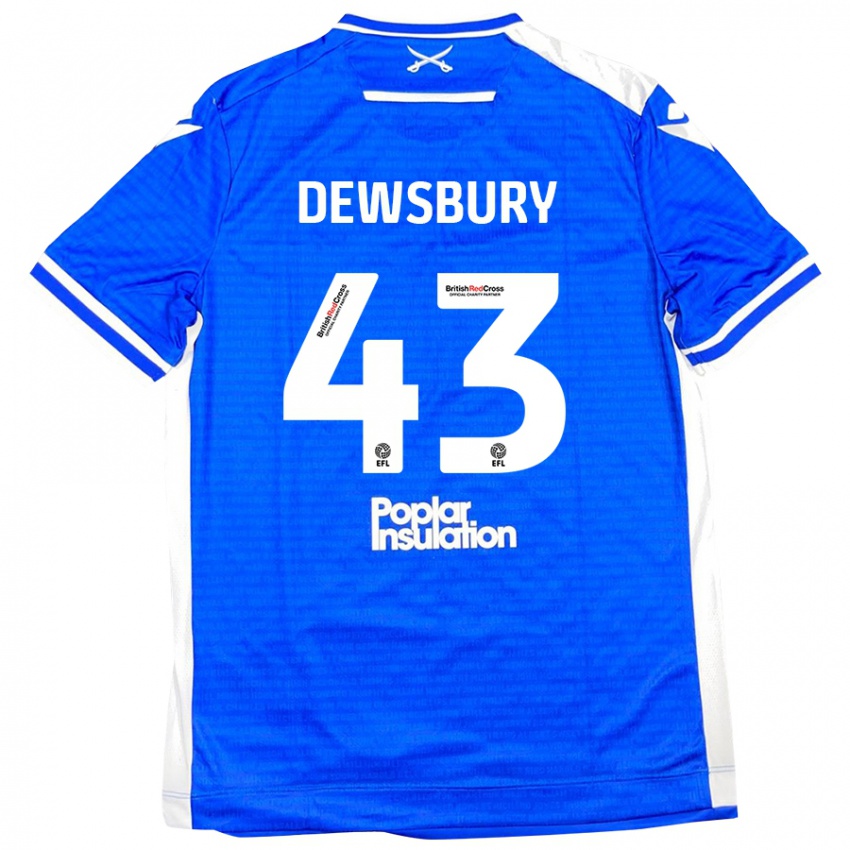 Niño Camiseta Ollie Dewsbury #43 Azul Blanco 1ª Equipación 2024/25 La Camisa Perú