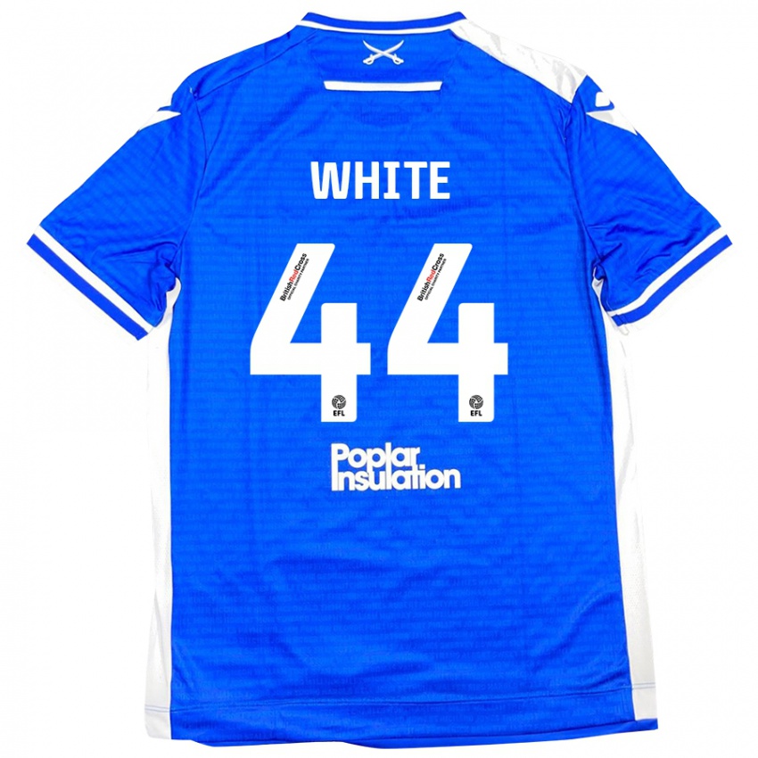 Niño Camiseta Charlie White #44 Azul Blanco 1ª Equipación 2024/25 La Camisa Perú