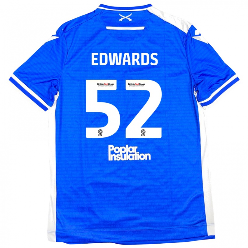 Niño Camiseta Max Edwards #52 Azul Blanco 1ª Equipación 2024/25 La Camisa Perú