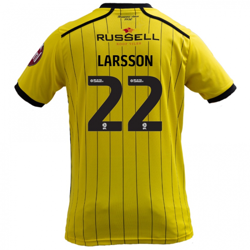 Niño Camiseta Julian Larsson #22 Amarillo 1ª Equipación 2024/25 La Camisa Perú