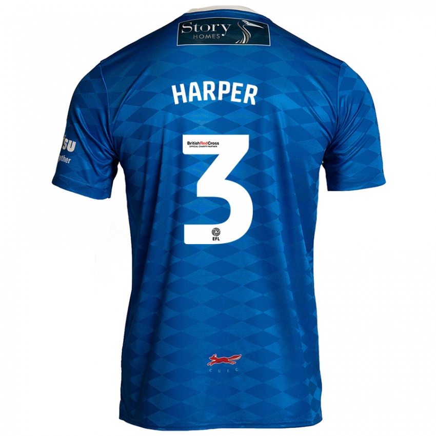 Niño Camiseta Cameron Harper #3 Azul 1ª Equipación 2024/25 La Camisa Perú