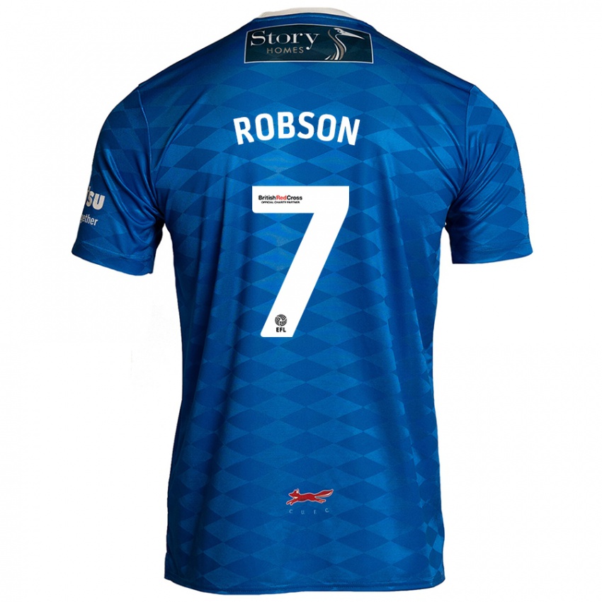 Niño Camiseta Ethan Robson #7 Azul 1ª Equipación 2024/25 La Camisa Perú