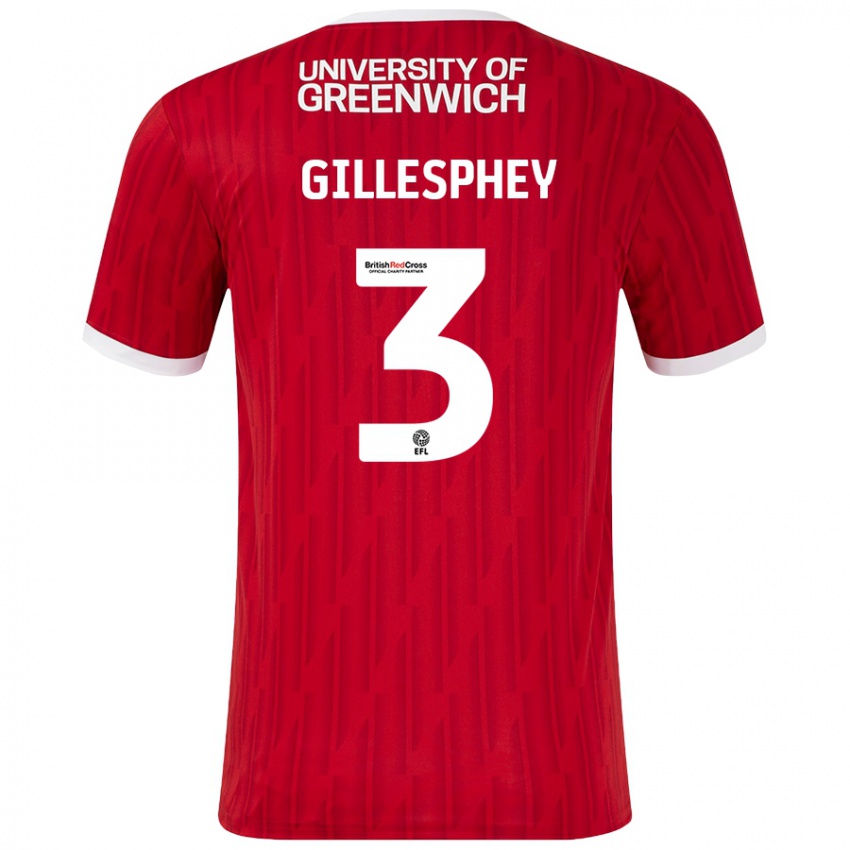 Niño Camiseta Macaulay Gillesphey #3 Rojo Blanco 1ª Equipación 2024/25 La Camisa Perú