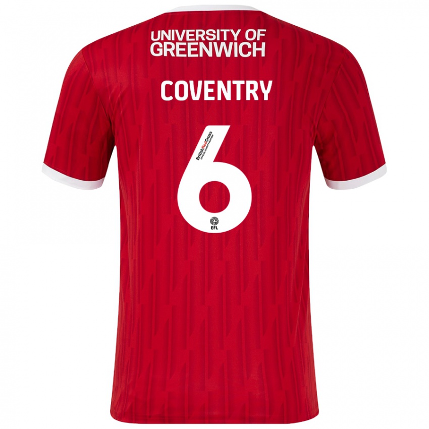 Niño Camiseta Conor Coventry #6 Rojo Blanco 1ª Equipación 2024/25 La Camisa Perú