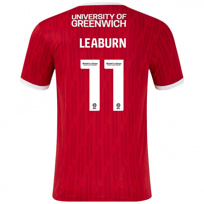 Niño Camiseta Miles Leaburn #11 Rojo Blanco 1ª Equipación 2024/25 La Camisa Perú