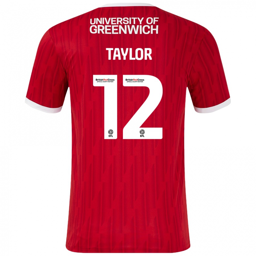 Niño Camiseta Terry Taylor #12 Rojo Blanco 1ª Equipación 2024/25 La Camisa Perú