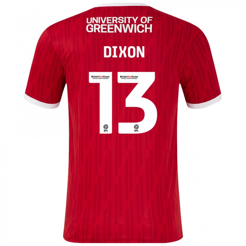 Niño Camiseta Kaheim Dixon #13 Rojo Blanco 1ª Equipación 2024/25 La Camisa Perú