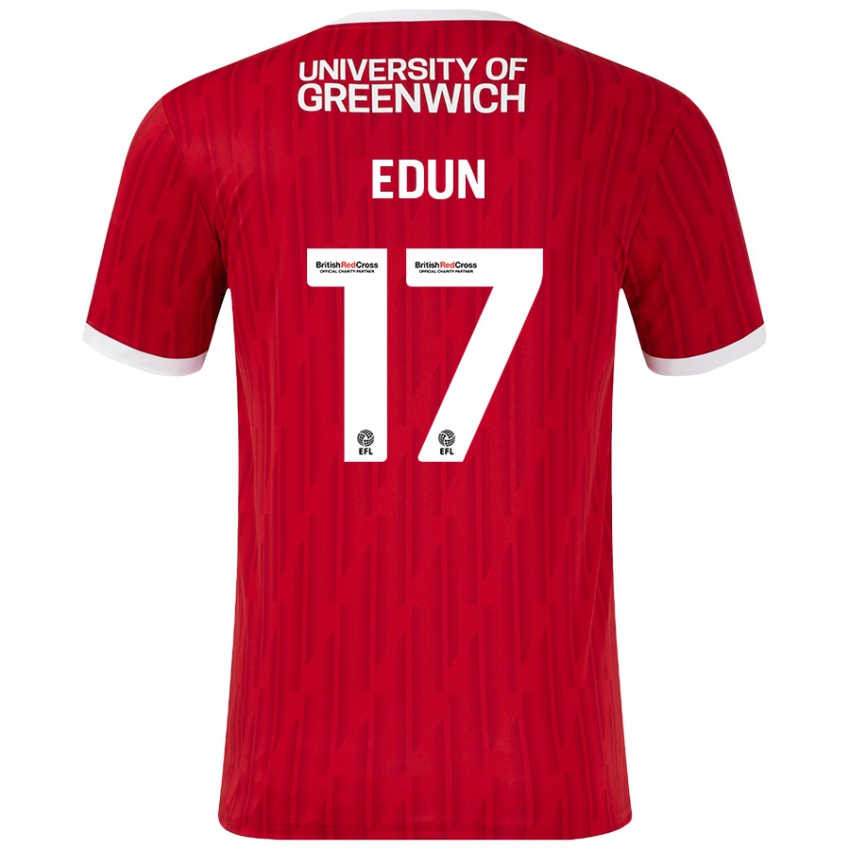 Niño Camiseta Tayo Edun #17 Rojo Blanco 1ª Equipación 2024/25 La Camisa Perú