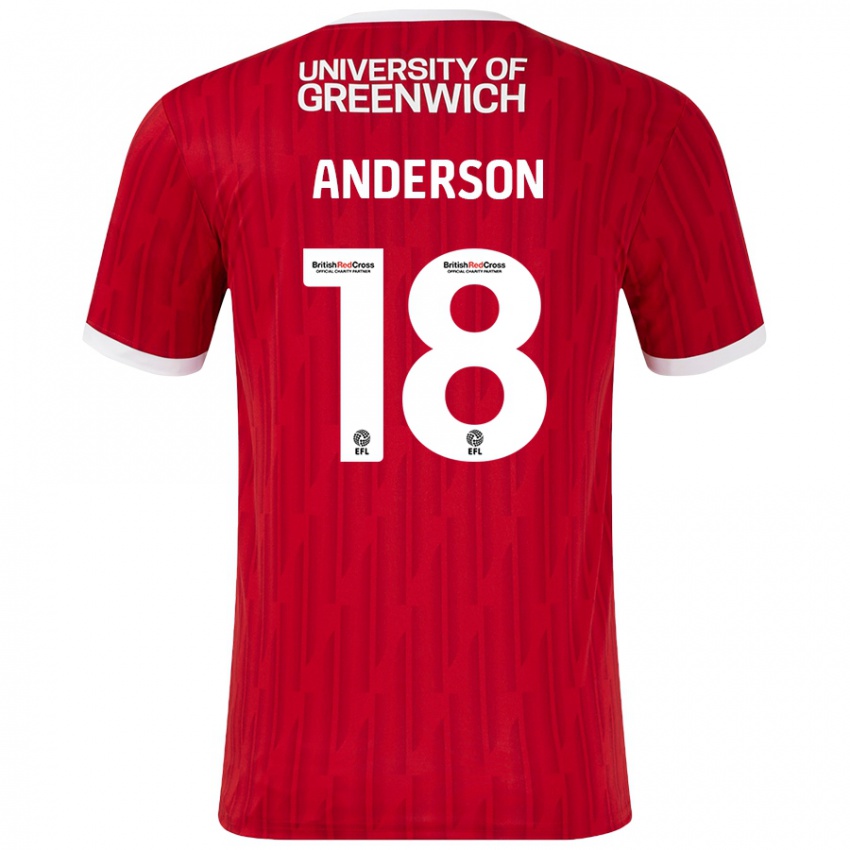 Niño Camiseta Karoy Anderson #18 Rojo Blanco 1ª Equipación 2024/25 La Camisa Perú