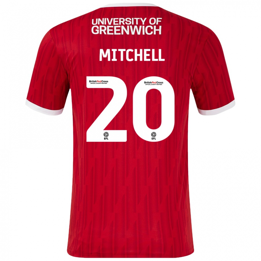 Niño Camiseta Zach Mitchell #20 Rojo Blanco 1ª Equipación 2024/25 La Camisa Perú