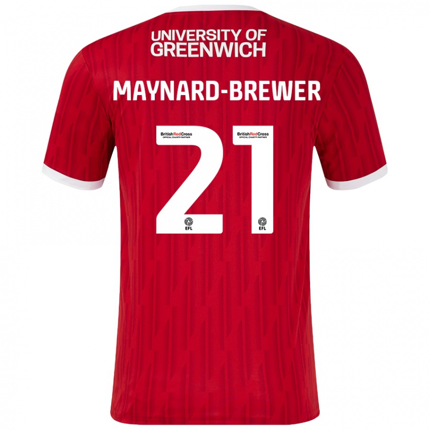 Niño Camiseta Ashley Maynard-Brewer #21 Rojo Blanco 1ª Equipación 2024/25 La Camisa Perú