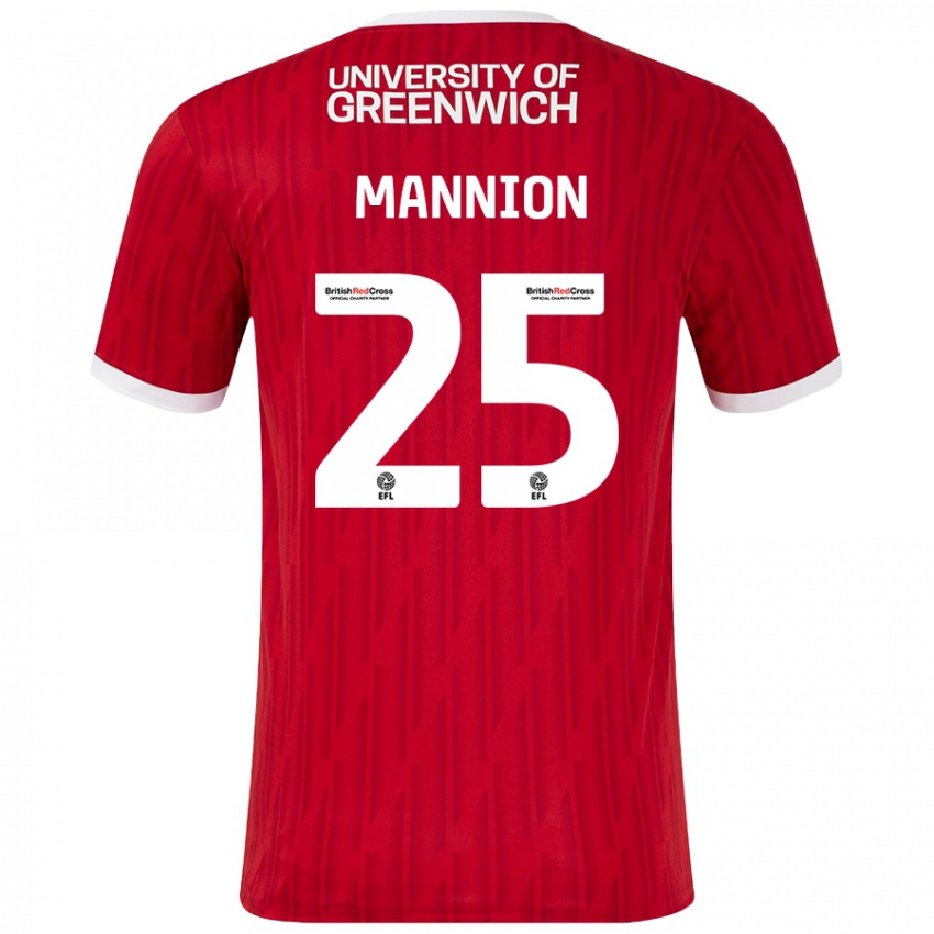 Niño Camiseta Will Mannion #25 Rojo Blanco 1ª Equipación 2024/25 La Camisa Perú