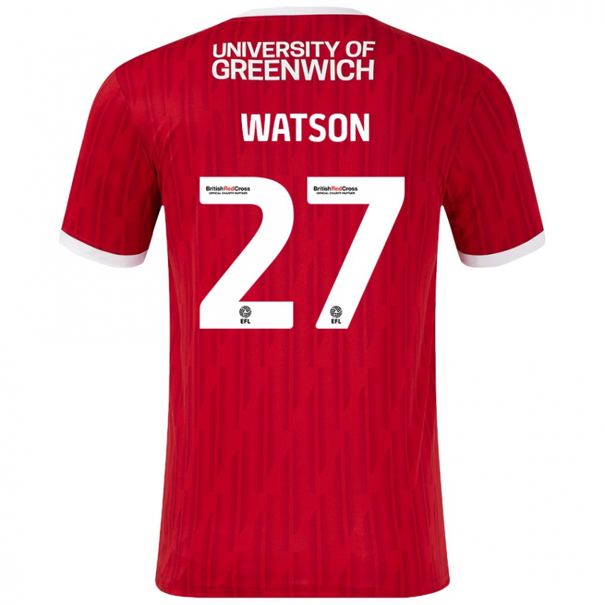 Niño Camiseta Tennai Watson #27 Rojo Blanco 1ª Equipación 2024/25 La Camisa Perú