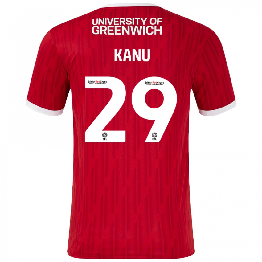 Niño Camiseta Daniel Kanu #29 Rojo Blanco 1ª Equipación 2024/25 La Camisa Perú