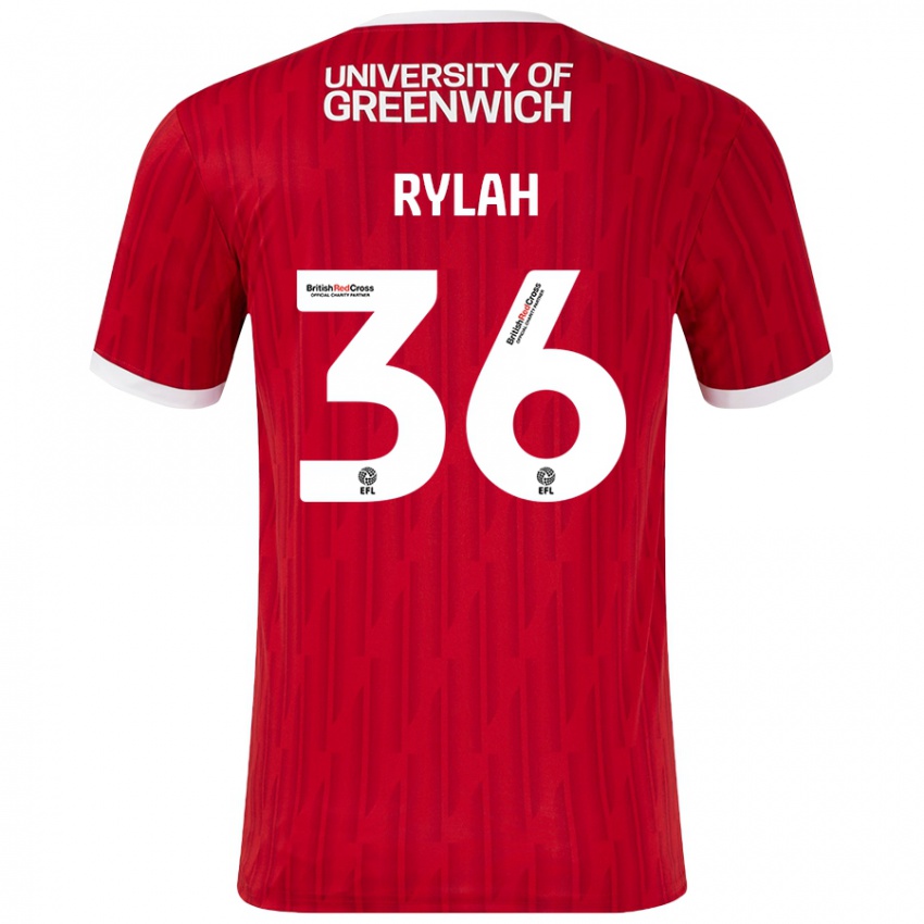 Niño Camiseta Henry Rylah #36 Rojo Blanco 1ª Equipación 2024/25 La Camisa Perú