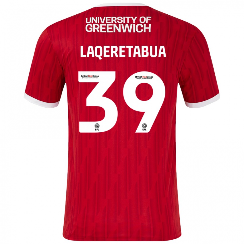 Niño Camiseta Josh Laqeretabua #39 Rojo Blanco 1ª Equipación 2024/25 La Camisa Perú