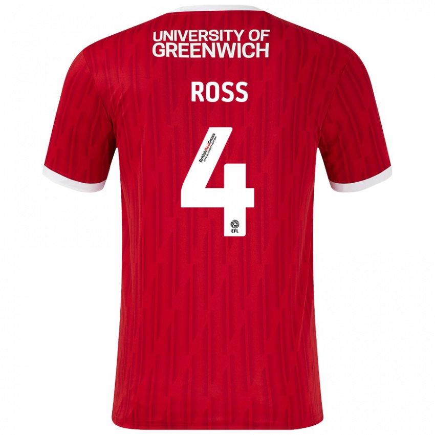 Niño Camiseta Mia Ross #4 Rojo Blanco 1ª Equipación 2024/25 La Camisa Perú