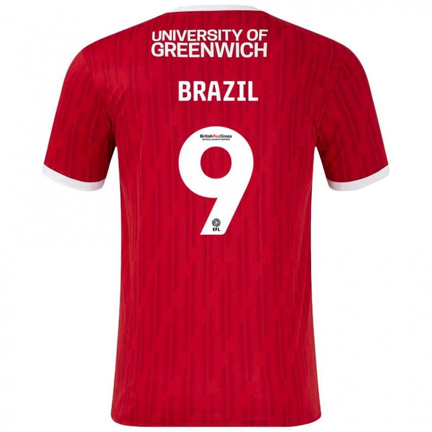 Niño Camiseta Ellie Brazil #9 Rojo Blanco 1ª Equipación 2024/25 La Camisa Perú