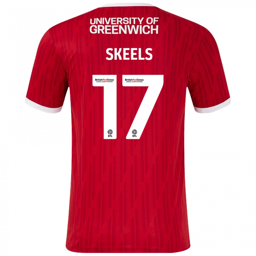 Niño Camiseta Kiera Skeels #17 Rojo Blanco 1ª Equipación 2024/25 La Camisa Perú