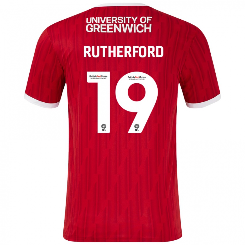 Niño Camiseta Ella Rutherford #19 Rojo Blanco 1ª Equipación 2024/25 La Camisa Perú