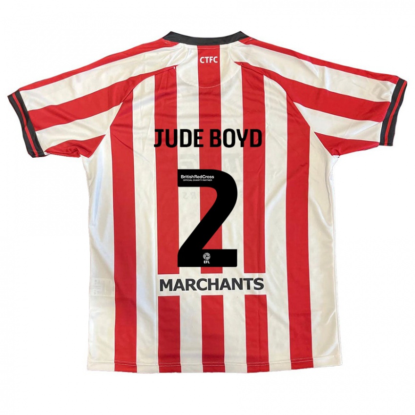 Niño Camiseta Arkell Jude-Boyd #2 Rojo Blanco 1ª Equipación 2024/25 La Camisa Perú