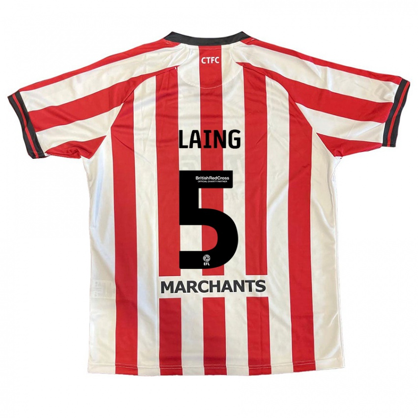 Niño Camiseta Levi Laing #5 Rojo Blanco 1ª Equipación 2024/25 La Camisa Perú