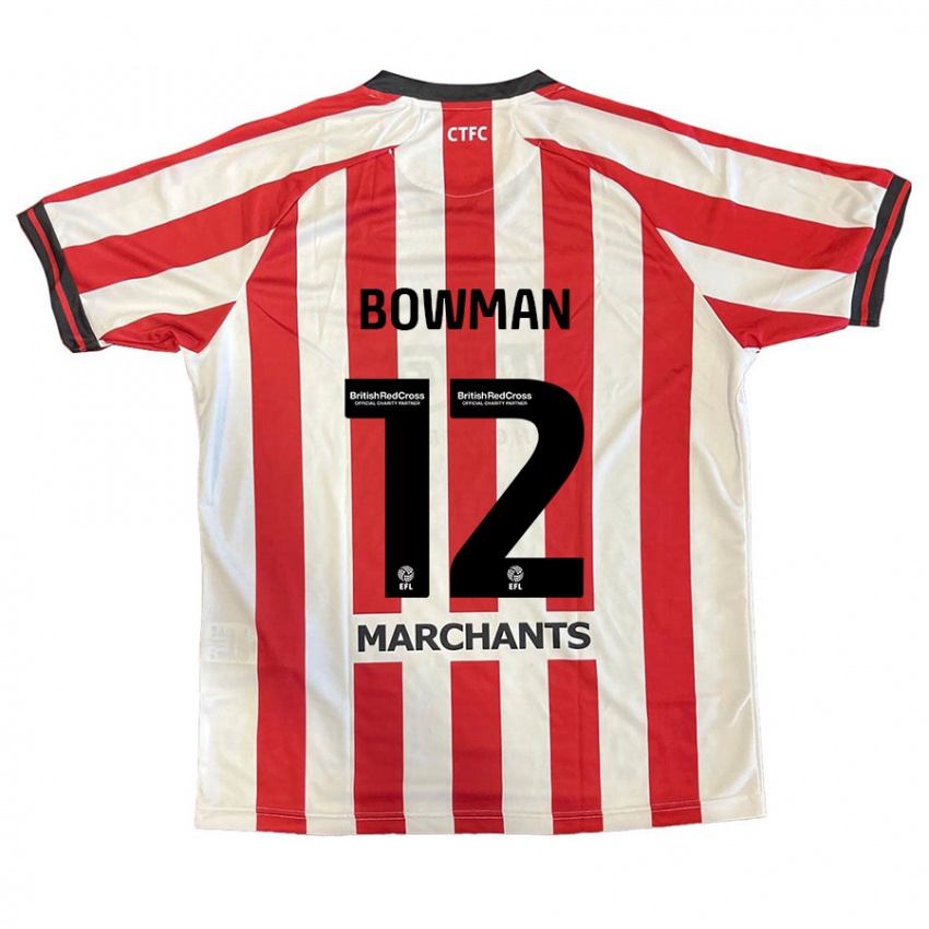 Niño Camiseta Ryan Bowman #12 Rojo Blanco 1ª Equipación 2024/25 La Camisa Perú