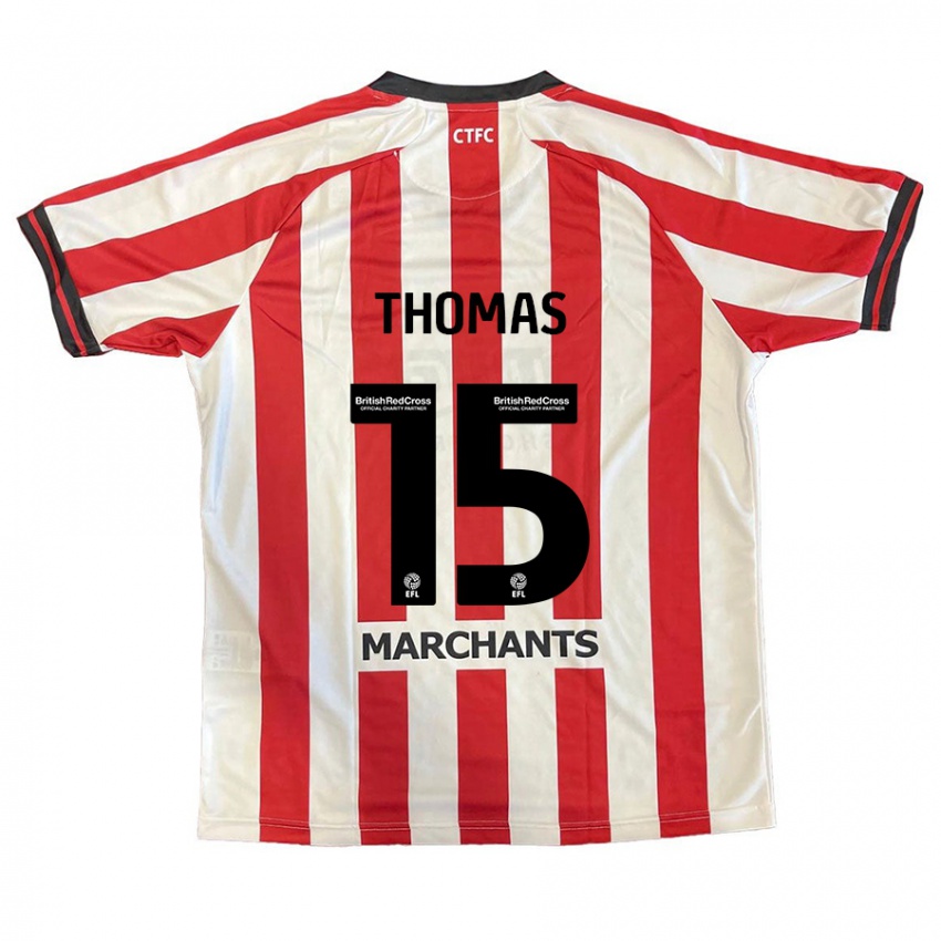 Niño Camiseta Jordan Thomas #15 Rojo Blanco 1ª Equipación 2024/25 La Camisa Perú