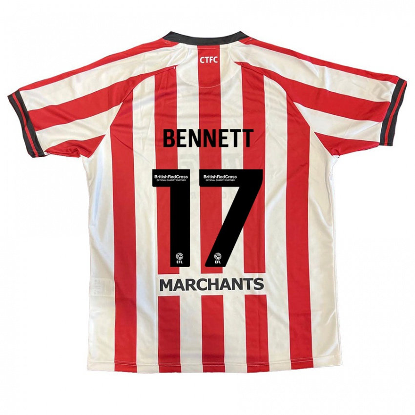 Niño Camiseta Scot Bennett #17 Rojo Blanco 1ª Equipación 2024/25 La Camisa Perú